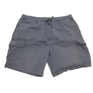Badge Mens Cargo Shorts XL Grey Brown Cotton Elastic Drawstring Waist Utility